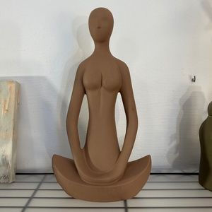 Earth-tone Brown Meditating Figure